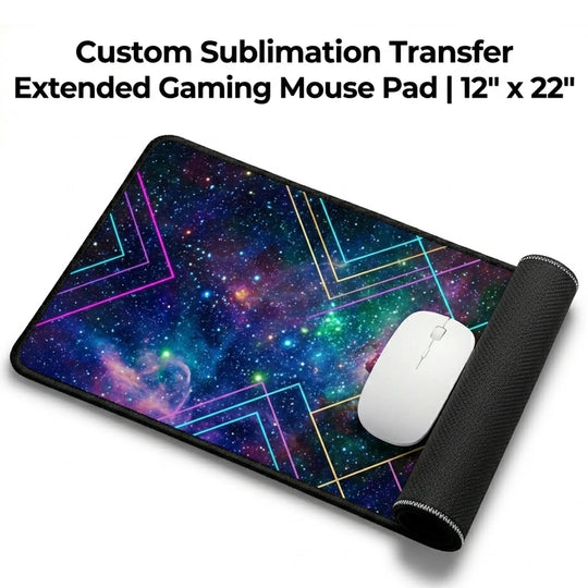 Custom sublimation transfer for extended gaming mouse pad 12 x 22 inch - galaxy space design - upload your own design - transfer only - printed in USA - Mugsie