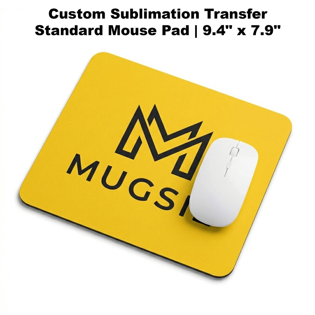 Custom sublimation transfer for standard mouse pad 9.4 x 7.9 inch - corporate logo example - upload your own design - transfer only - printed in USA - Mugsie