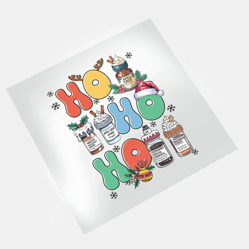 Christmas ho ho ho with medical bottles DTF transfer design