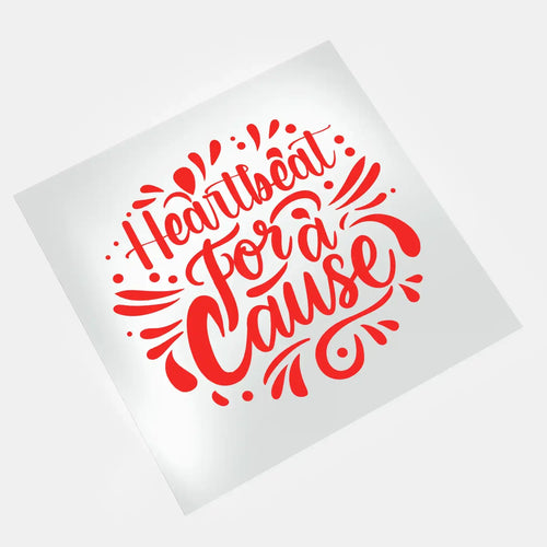 Heartbeat for a cause DTF transfer design ready to press
