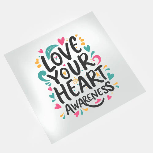 Love your heart awareness DTF transfer design ready to press