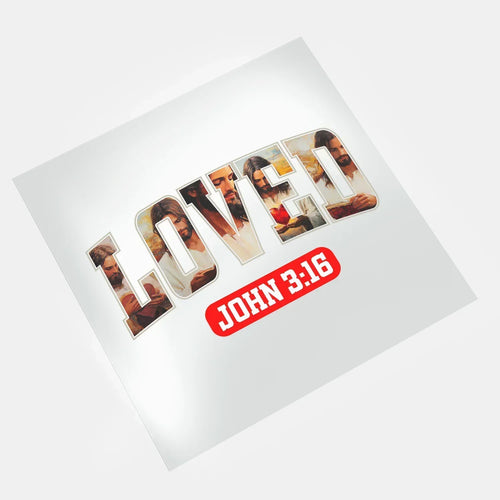 DTF transfer Loved John 3:16 Jesus design ready to press