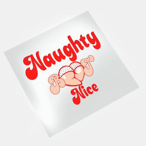 DTF transfer naughty nice Christmas design ready to press