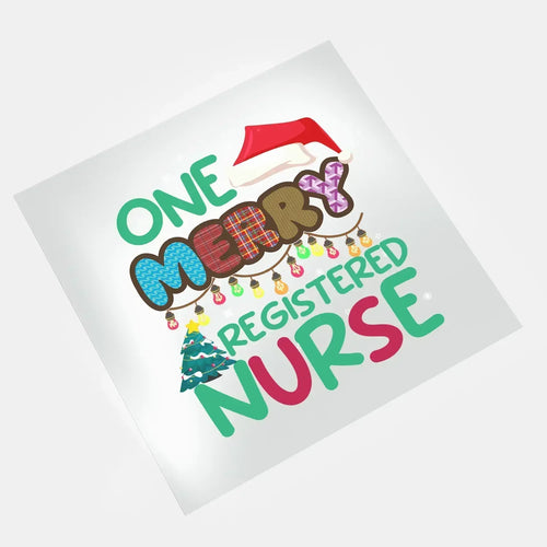 One merry registered nurse Christmas DTF transfer design