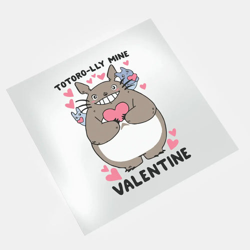 Totoro-lly mine valentine with hearts and mini Totoros DTF transfer design