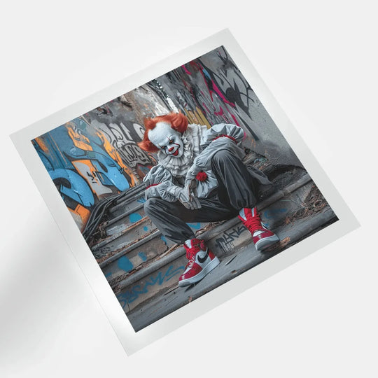 Halloween Horror Squad Pennywise DTF transfer design for spooky custom apparel