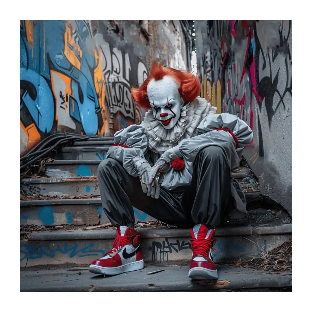 Horror Squad Pennywise clown DTF transfer design for custom Halloween sweatshirts and tees