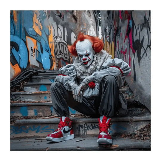 Horror Squad Pennywise clown DTF transfer design for custom Halloween sweatshirts and tees