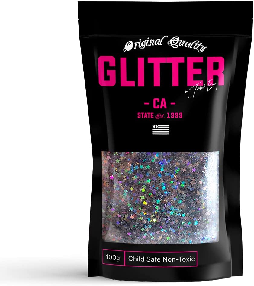 Star Shape Charcoal Holographic 2mm Ultra Reflective Glitter