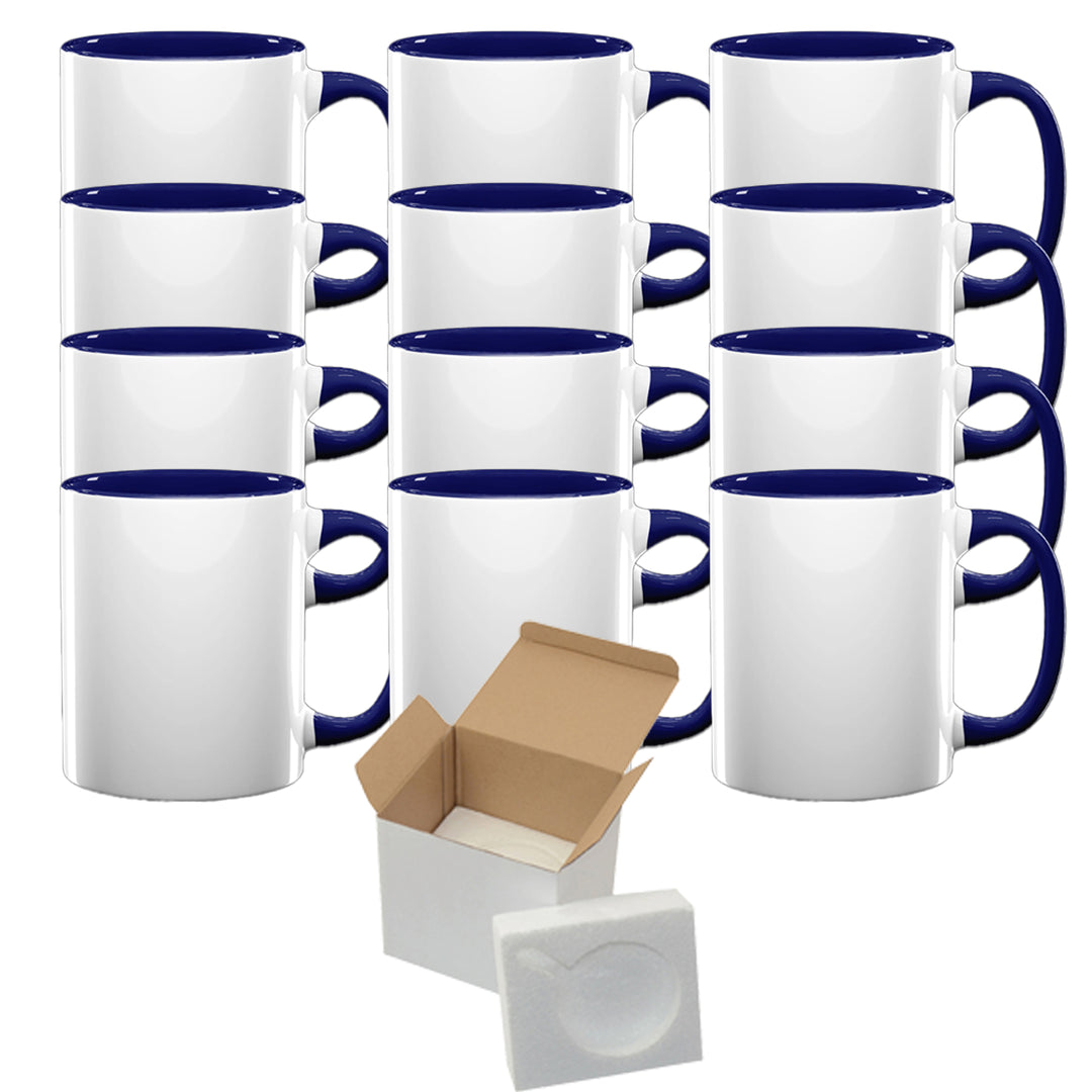 6 Pcs 15OZ El Grande WHITE Blank Sublimation Coffee Mugs With Foam Support  Boxes