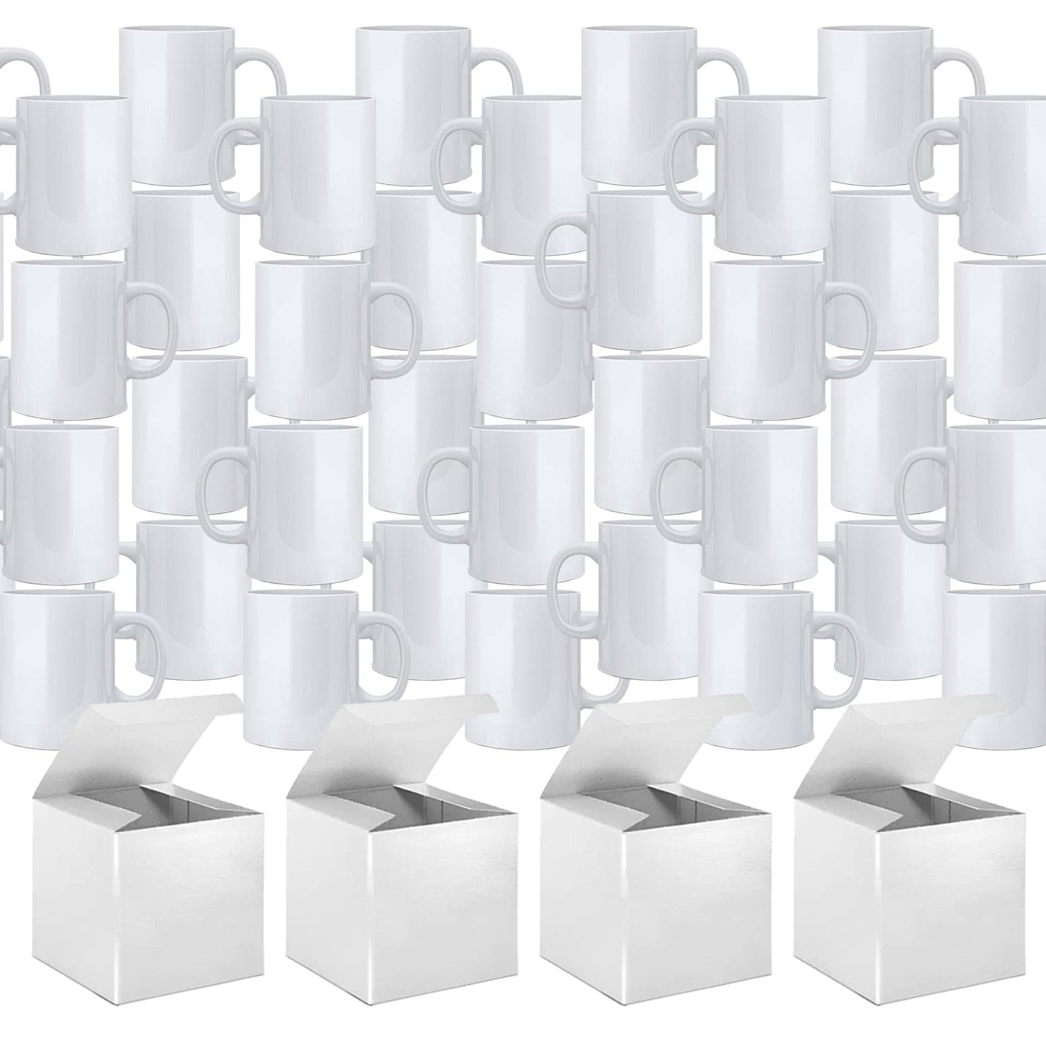 MYSUB Sublimation Mugs, Cups 11oz Sublimation Ceramic Blank Coffee Mugs,White Cups, Sulimation Blanks, Blank White Mugs-36 Pack Bulk Bundle (36pc