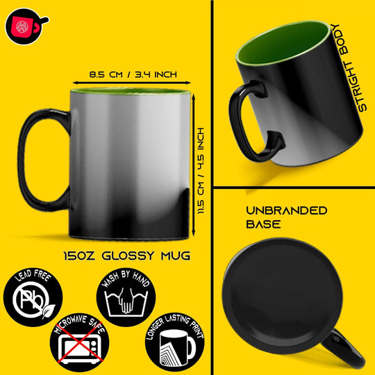Sublimation Color Changing Mug Set - 8 Pack (15oz) | Green Interior | Heat Sensitive Mugs | Individually Packaged | Glossy White Boxes.