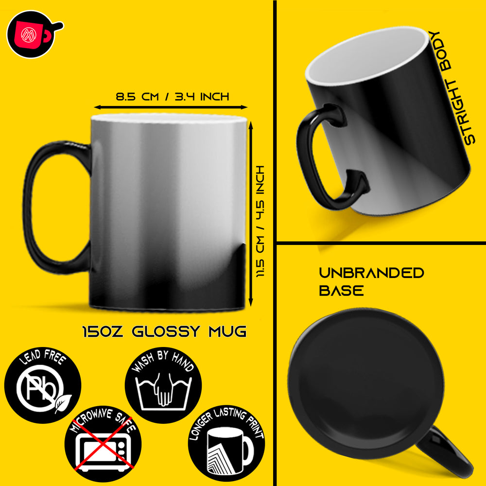 6-Pack of 15oz El Grande Color Changing Sublimation Ceramic Mugs - Includes Foam Support Mug Shipping Boxes.