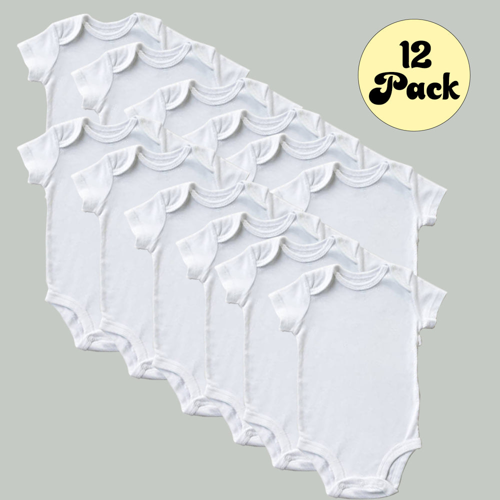Sublimation Baby Bodysuit Blank - Pack of 12 for Personalization and Crafting Fun.