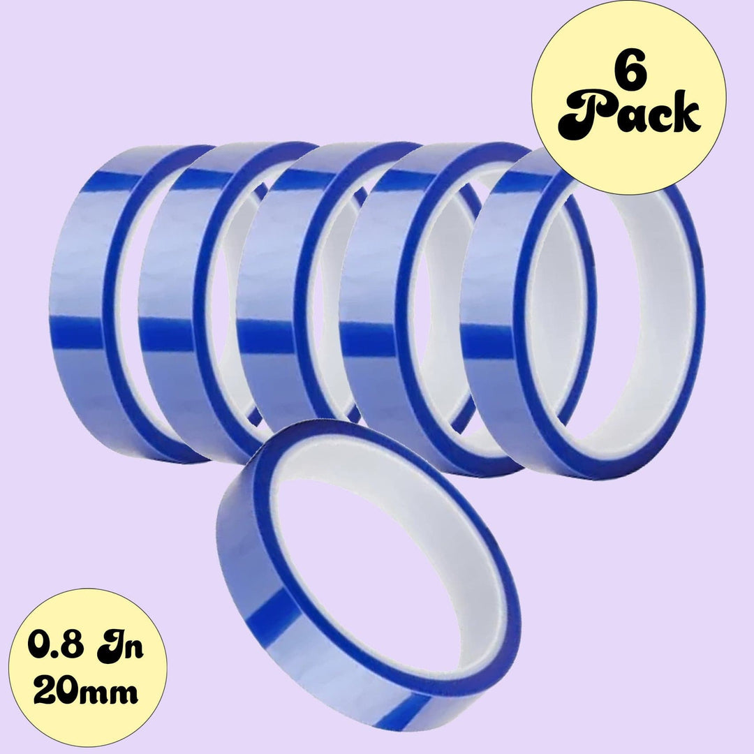6 20mm x33m Blue Heat Tape High Temperature Heat Resistant Tape Heat Tape for Heat Sublimation Press