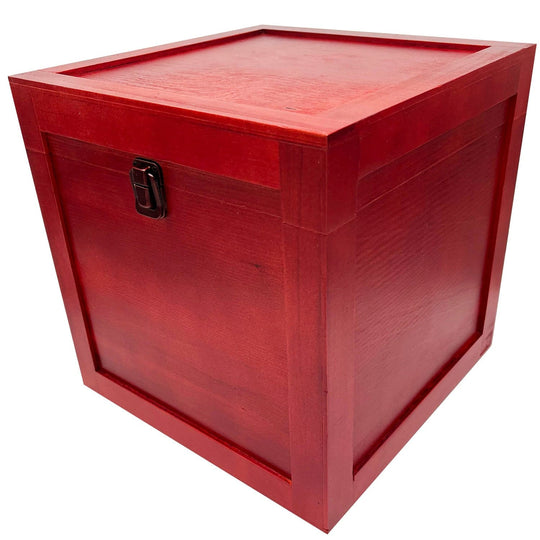 Red Wood Crate Pine - Versatile Storage Solution - 10.6 x 10.6 x 10.6 Inches: Organize in Style!.