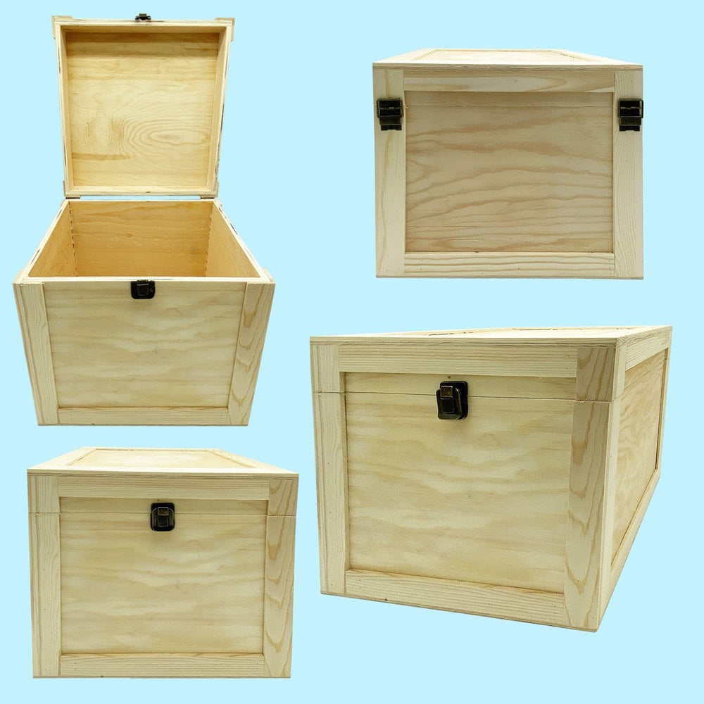 Wood Crate Unfinished Pine - Versatile Storage Solution - 10.6 x 10.6 x 10.6 Inches.