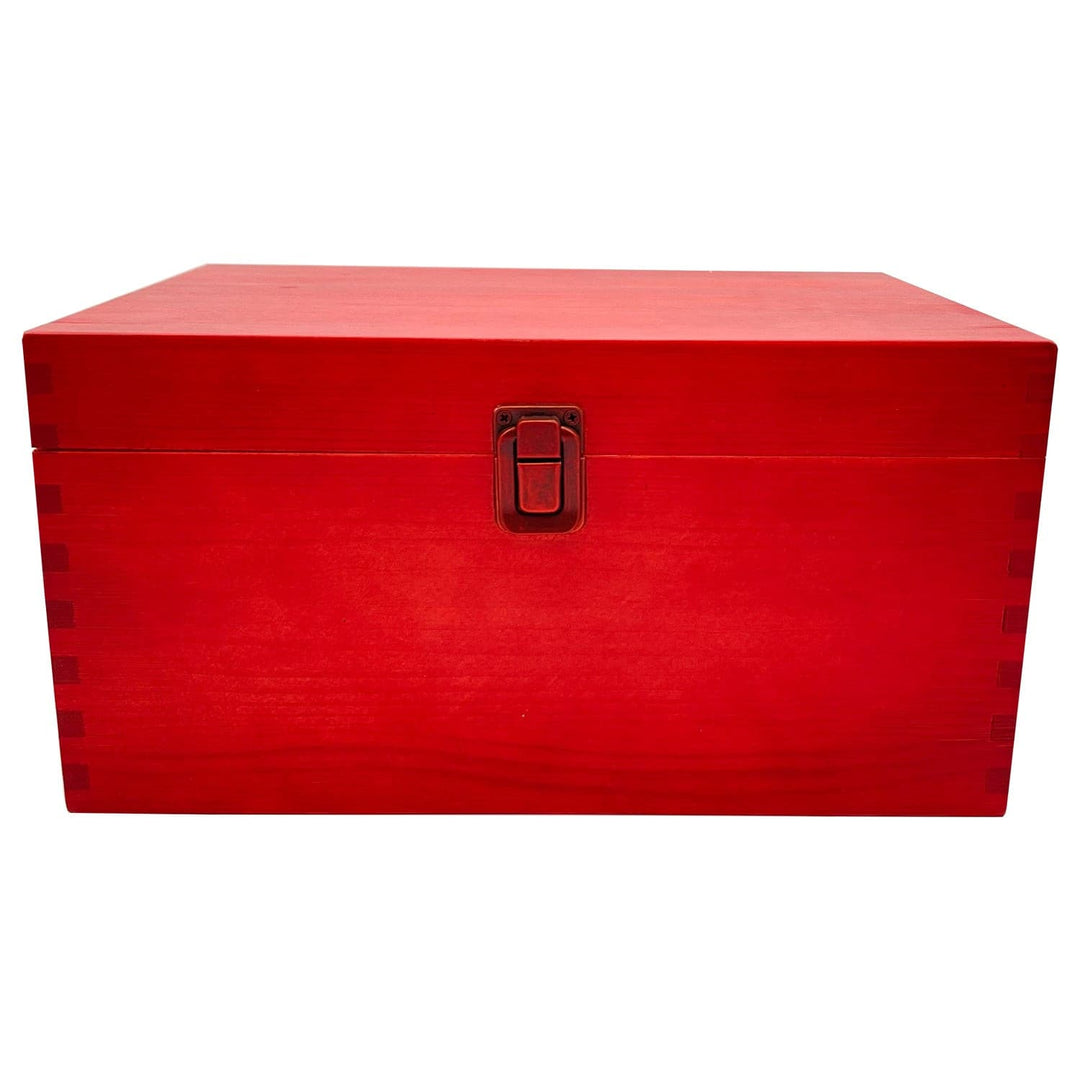 Large Unfinished Wood Box with Hinged Lid and Front Clasp for Arts, Crafts,  Hobbies and Home Storage, 10.62 x 7.87 x 5.51